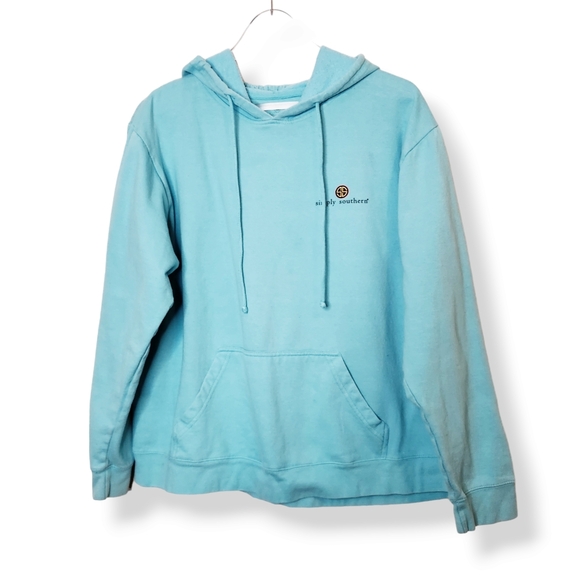 Simply Southern Blue Hoodie Sweatshirt Strong & Courageous Girl Size XL - Picture 2 of 6